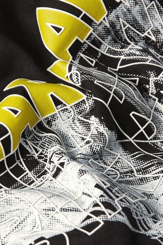 T-shirt loose in cotone bio Stairs Graphic - Nero