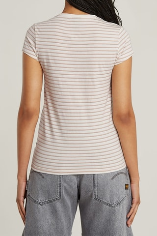 T-shirt slim in cotone bio Eyben Strip - Rosa