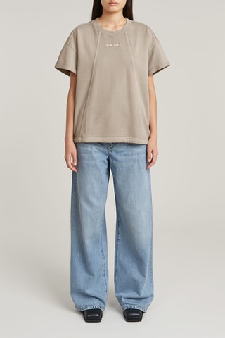 Felpa in cotone bio Seam Detail - Beige