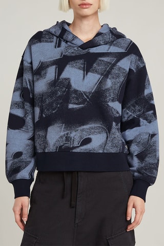 Felpa in cotone bio Sprayed Letters - Blu