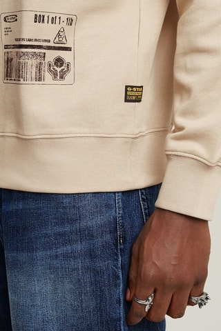 Felpa in cotone bio Shipping Graphic - Beige