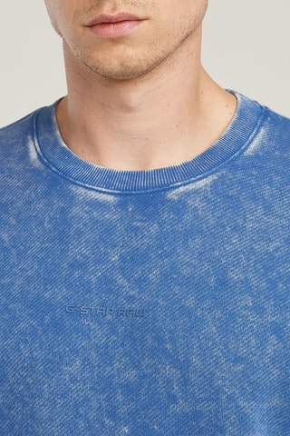 Felpa in cotone bio Acid Wash - Celeste