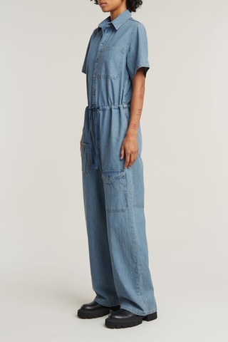 Tuta in cotone bio Easy - Celeste