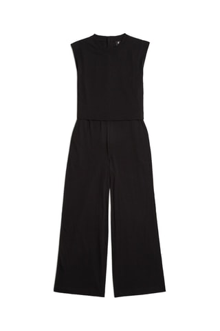 Top e pantaloni wide legs in cotone bio Double Layer - Nero