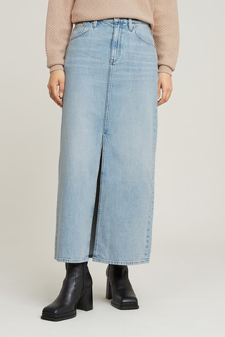 Gonna midi in jeans a vita alta Viktoria - Blu