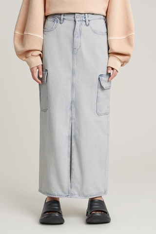 Gonna taglio dritto in jeans Viktoria - Celeste