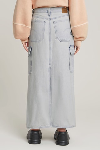 Gonna taglio dritto in jeans Viktoria - Celeste