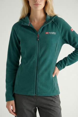 Giacca in pile con cappuccio Tugoodana - Verde scuro