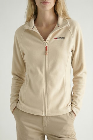 Giacca in pile con cappuccio Tugoodana - Ecrù