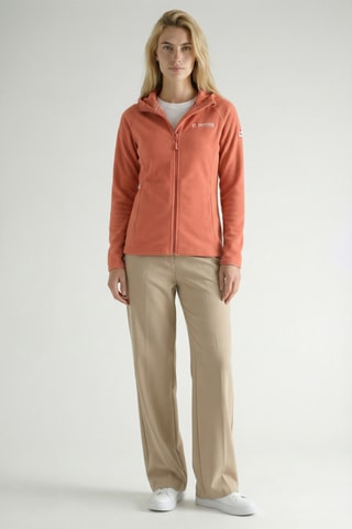 Giacca in pile con cappuccio Tugoodana - Corallo