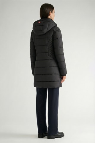 Piumino lungo con cappuccio Beeana - Nero