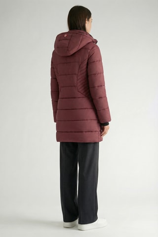 Piumino lungo con cappuccio Beeana - Bordeaux