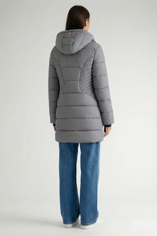 Piumino lungo con cappuccio Beeana - Grigio scuro
