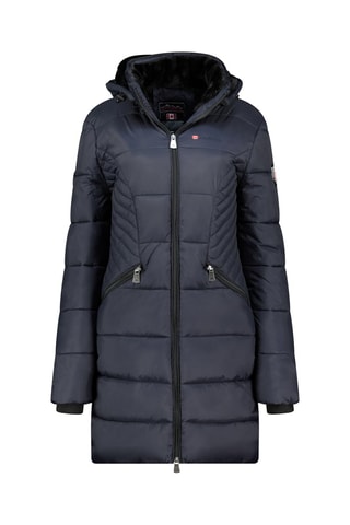 Piumino lungo con cappuccio Beeana - Navy