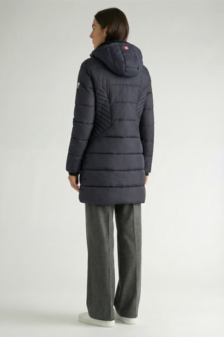 Piumino lungo con cappuccio Beeana - Navy