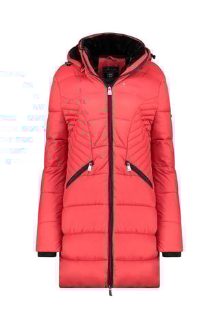 Piumino lungo con cappuccio Beeana - Rosso