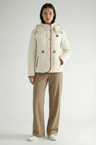 Piumino con cappuccio Doyatuana - Ecrù