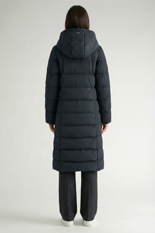 Piumino lungo con cappuccio Belenana - Nero