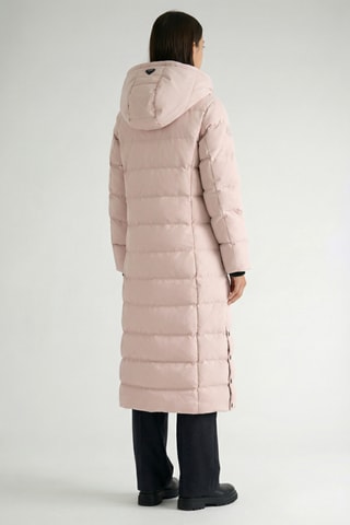 Piumino lungo con cappuccio Belenana - Rosa cipria