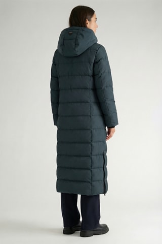 Piumino lungo con cappuccio Belenana - Navy