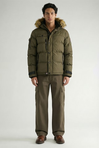 Piumino con cappuccio Biwa - Kaki