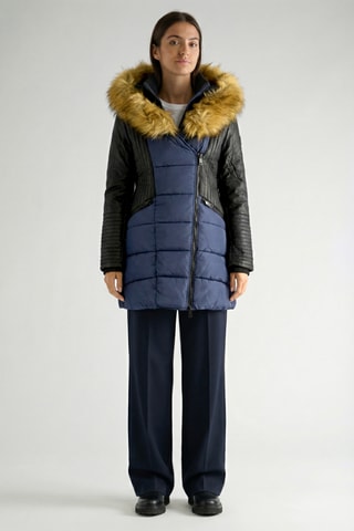 Piumino lungo con cappuccio Ausmosana - Navy