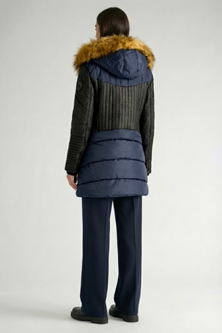 Piumino lungo con cappuccio Ausmosana - Navy