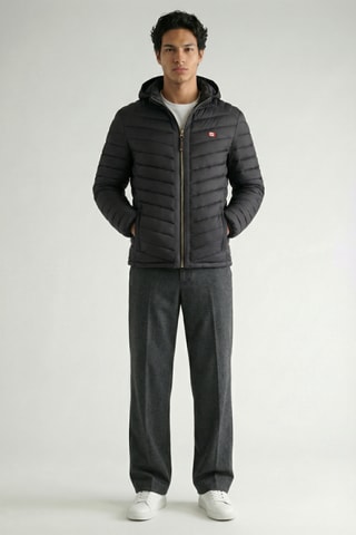 Piumino con cappuccio Carlitana - Nero