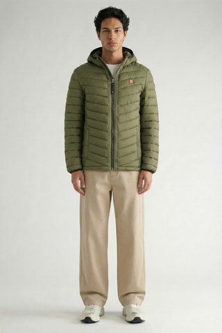 Piumino con cappuccio Carlitana - Verde oliva