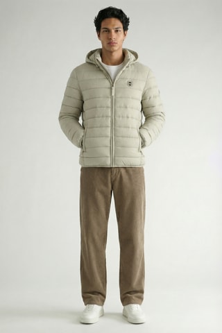 Piumino con cappuccio Amitalana - Verde salvia