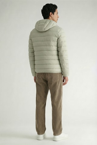 Piumino con cappuccio Amitalana - Verde salvia