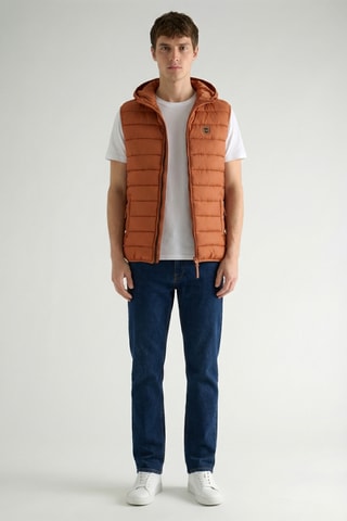 Piumino con cappuccio senza maniche Vamitalana - Cammello