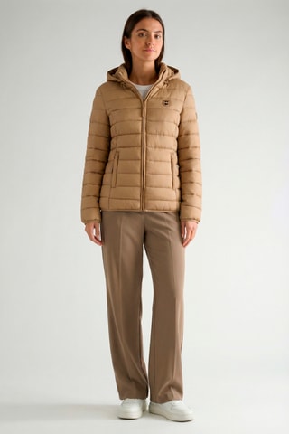 Piumino con cappuccio Akitalana - Taupe