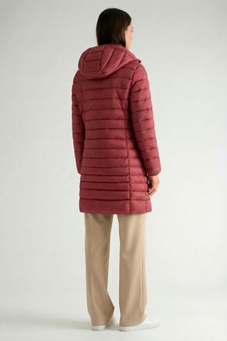 Piumino lungo con cappuccio - Bordeaux