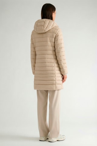 Piumino lungo con cappuccio - Beige