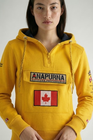 Felpa con cappuccio Gymana - Giallo