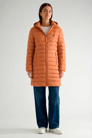 Piumino lungo con cappuccio Akitalana - Cammello