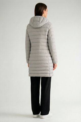 Piumino lungo con cappuccio Akitalana - Grigio chiaro