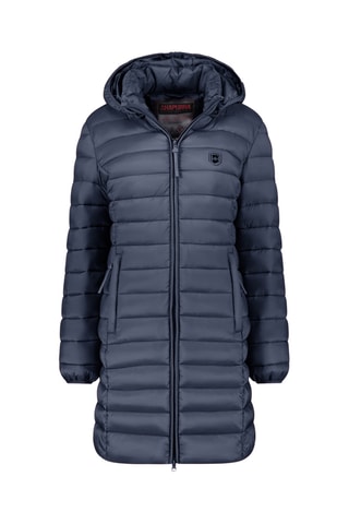 Piumino lungo con cappuccio Akitalana - Navy