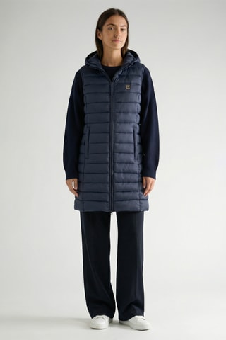 Piumino lungo con cappuccio Akitalana - Navy
