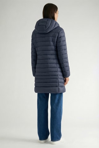 Piumino lungo con cappuccio Akitalana - Navy