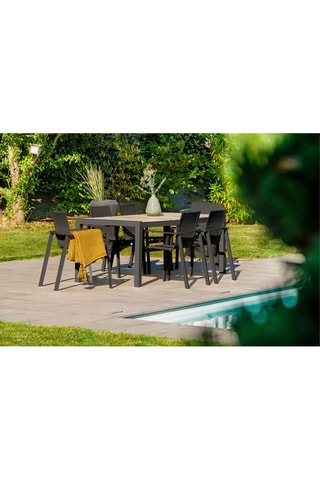 Conjunto de jardín Venise - 6 plazas - Sillones apilables