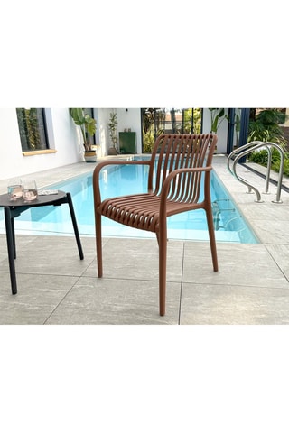 2 sillones de jardín apilables Tiago - Terracota