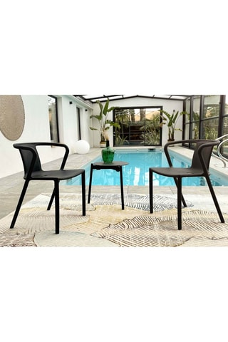 2 sillones de jardín apilables Diego - Antracita