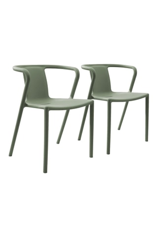 2 sillones de jardín apilables Diego -  Verde oliva