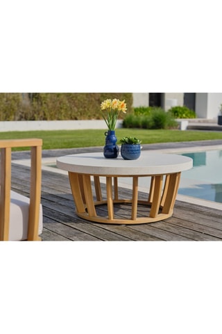 Salón de jardín de madera de acacia Bogota - 5 plazas