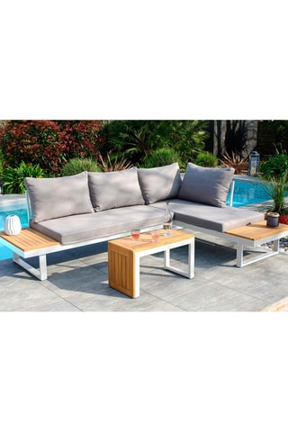 Salón de jardín modulable Tokyo de madera - 4 plazas