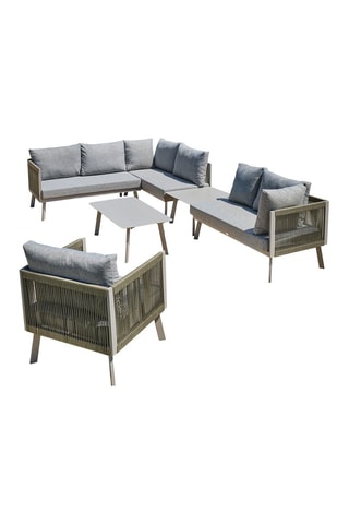 Salón de jardín esquinero Manosque - 7 plazas