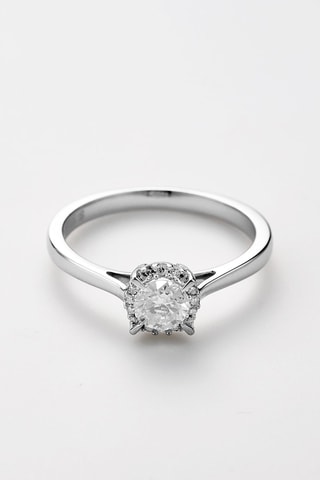 Solitaire Amoureuse - Or blanc, diamants et solitaire