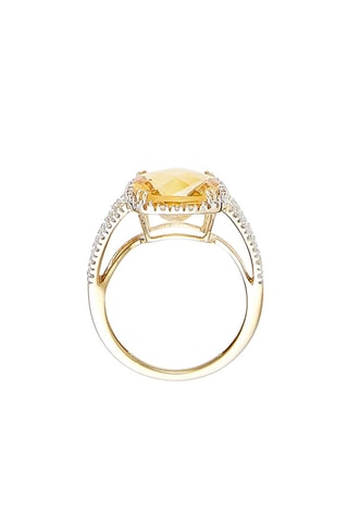 Bague Divine - Or jaune, diamants et citrine